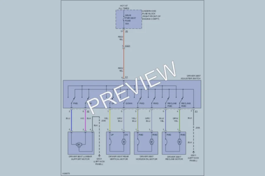 2013 Cadillac ATS Power Seats wiring diagram preview