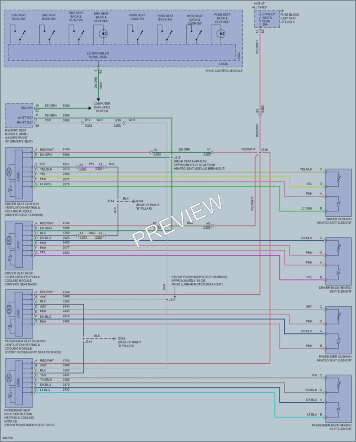 2013 Cadillac Escalade Power Seats wiring diagram preview