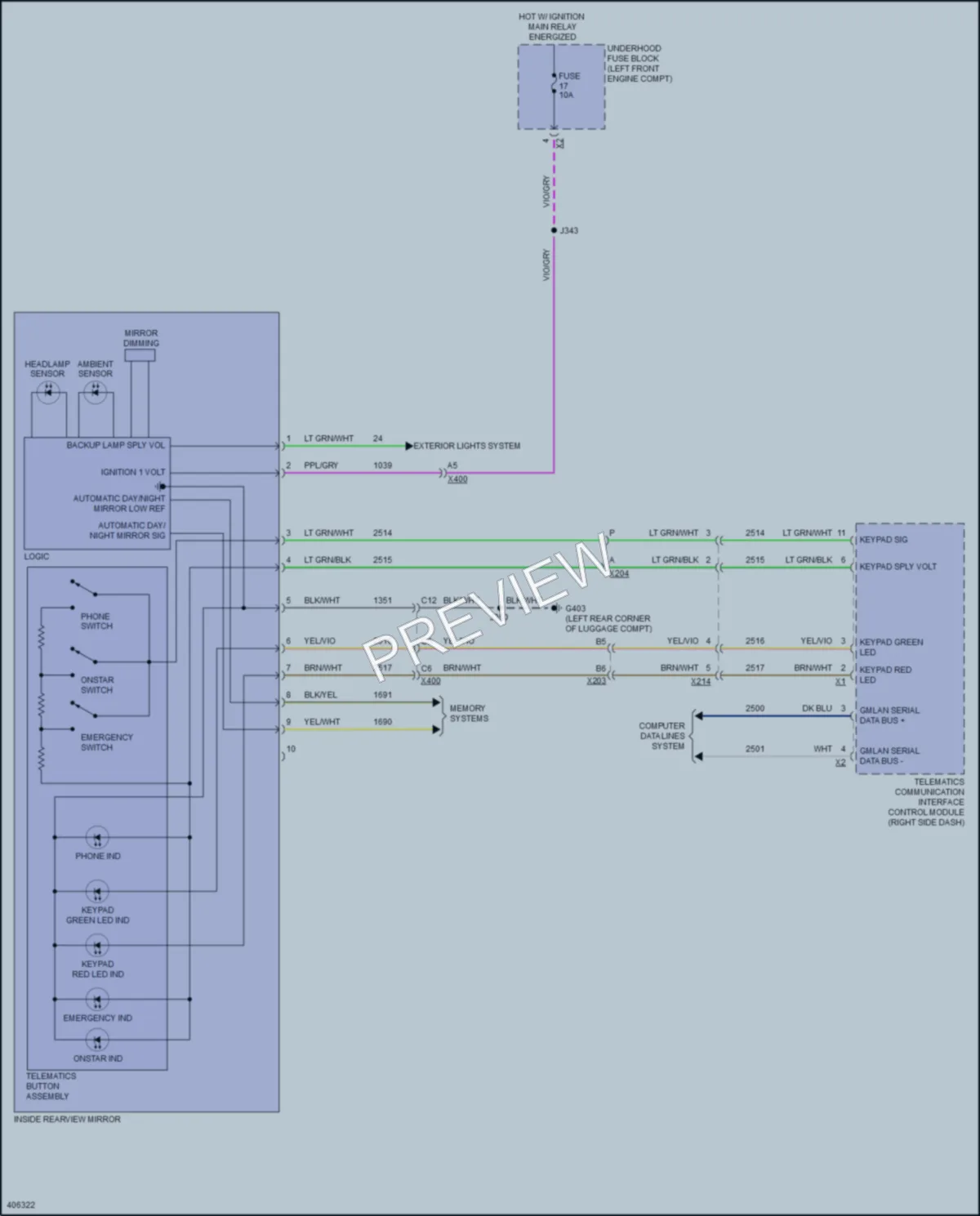 2013 Cadillac SRX Power Mirrors wiring diagram preview