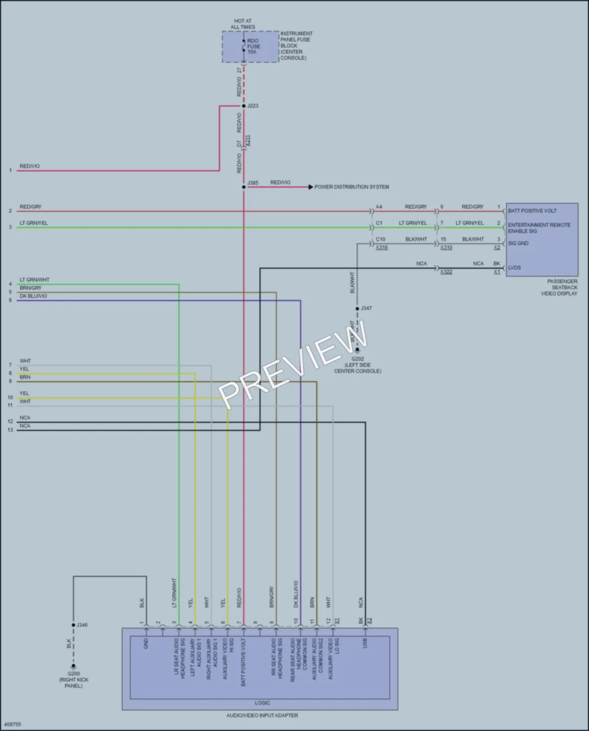2013 Cadillac SRX Radio wiring diagram preview