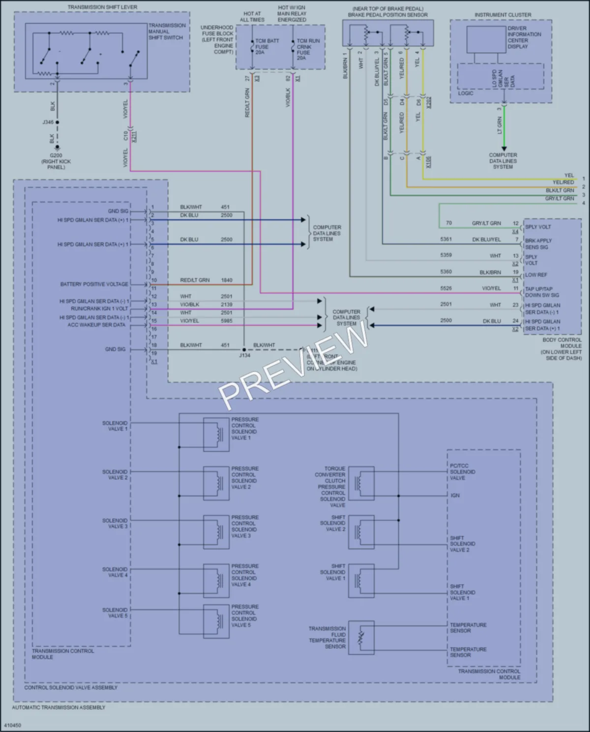 2013 Cadillac SRX Transmission wiring diagram preview