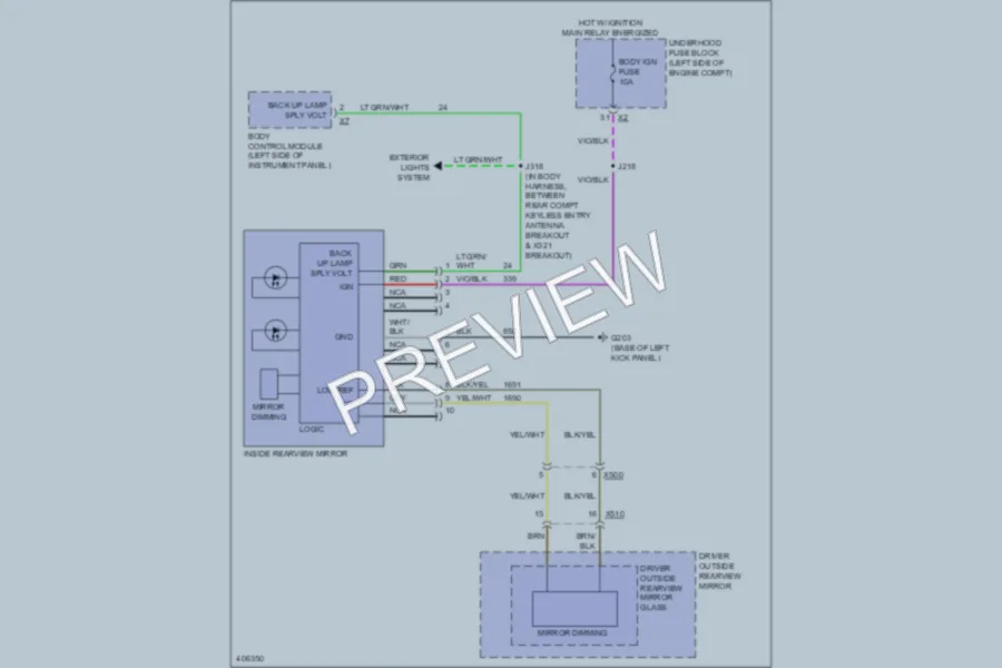 2013 Cadillac XTS Power Mirrors wiring diagram preview