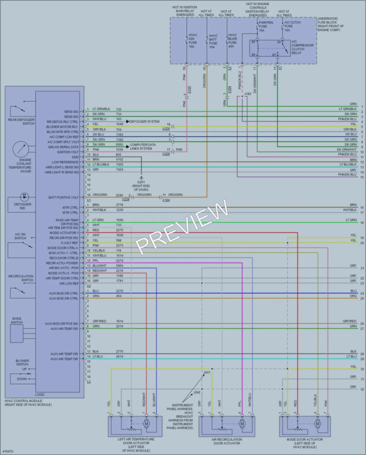 2013 Chevrolet Caprice Air Conditioning wiring diagram preview