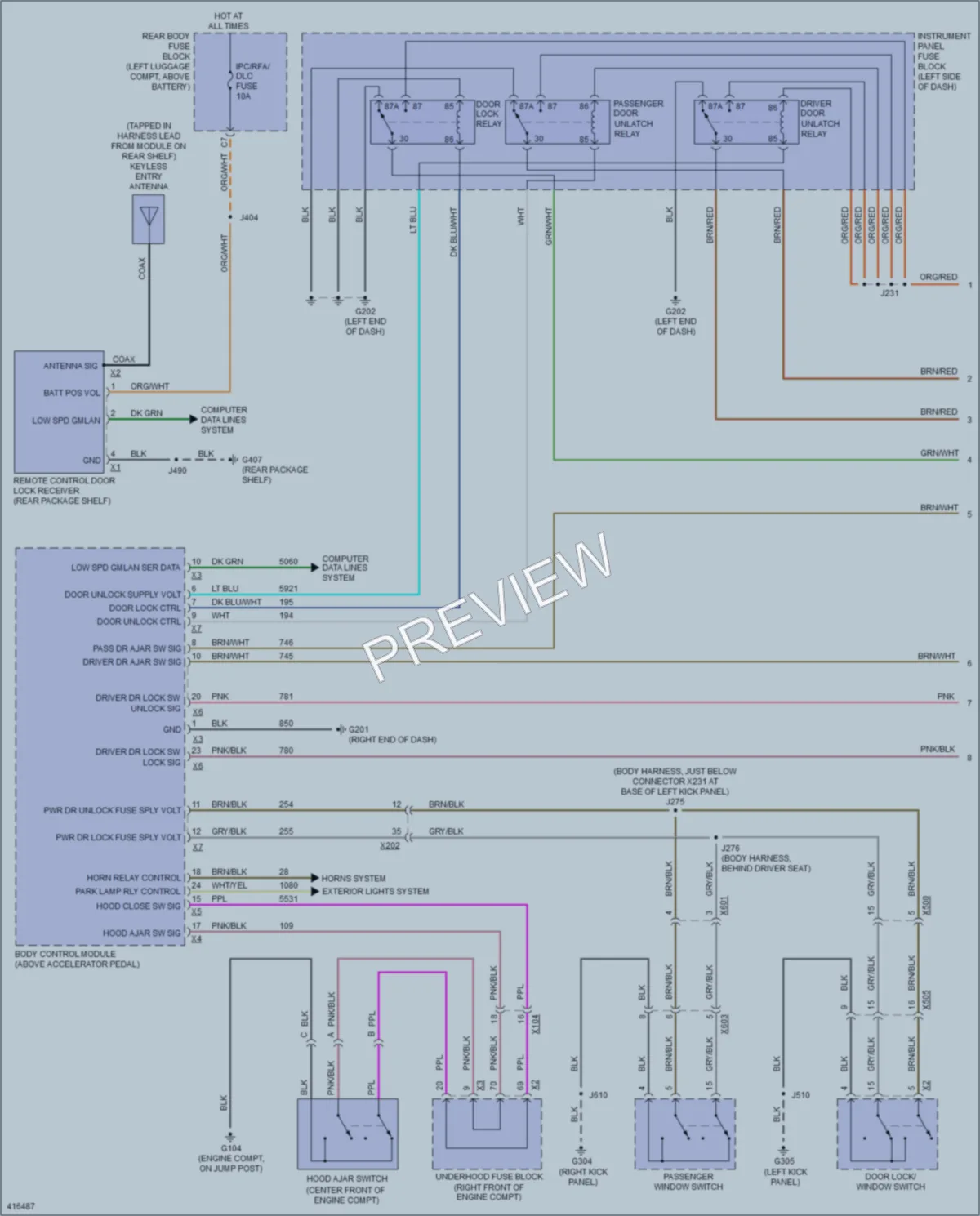 2013 Chevrolet Caprice Power Door Locks wiring diagram preview