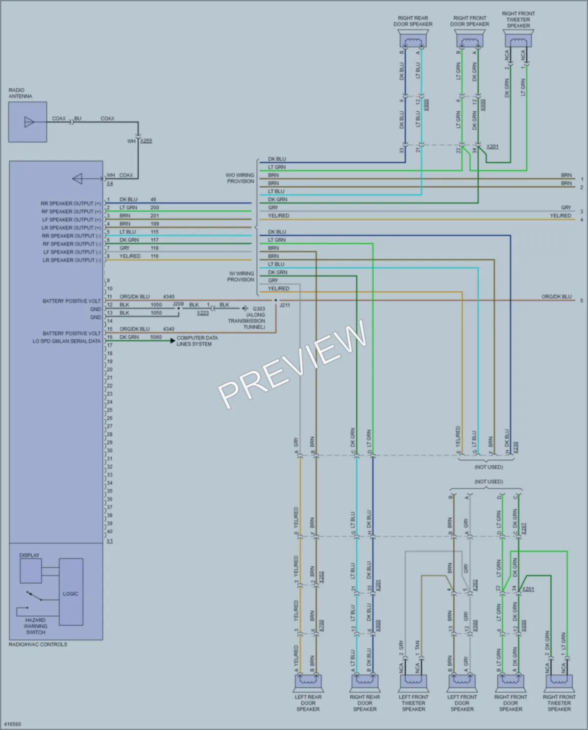2013 Chevrolet Caprice Radio wiring diagram preview