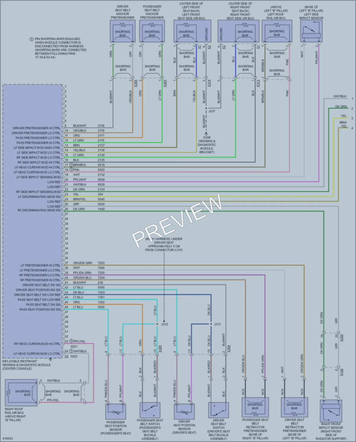 2013 Chevrolet Caprice Supplemental Restraints wiring diagram preview