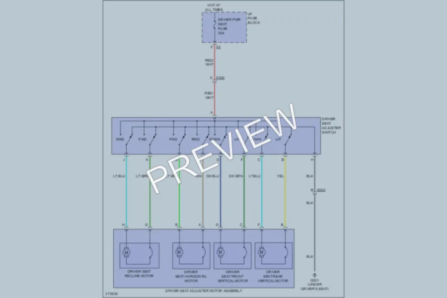2013 Chevrolet CaptivaSport Power Seats wiring diagram preview