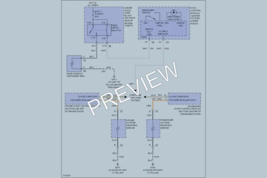 2013 Chevrolet Corvette Defoggers wiring diagram preview