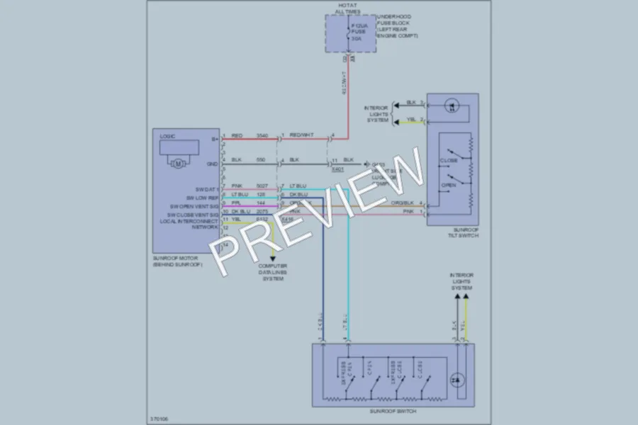 2013 Chevrolet Equinox Power Top Sunroof wiring diagram preview