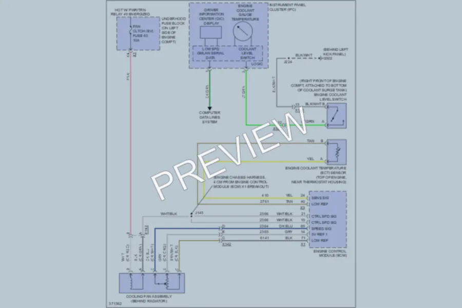 2013 Chevrolet G3500 Cooling Fan wiring diagram preview