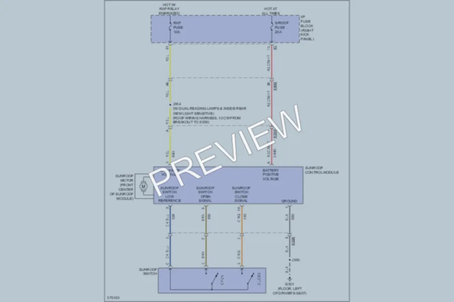 2013 Chevrolet Impala Power Top Sunroof wiring diagram preview