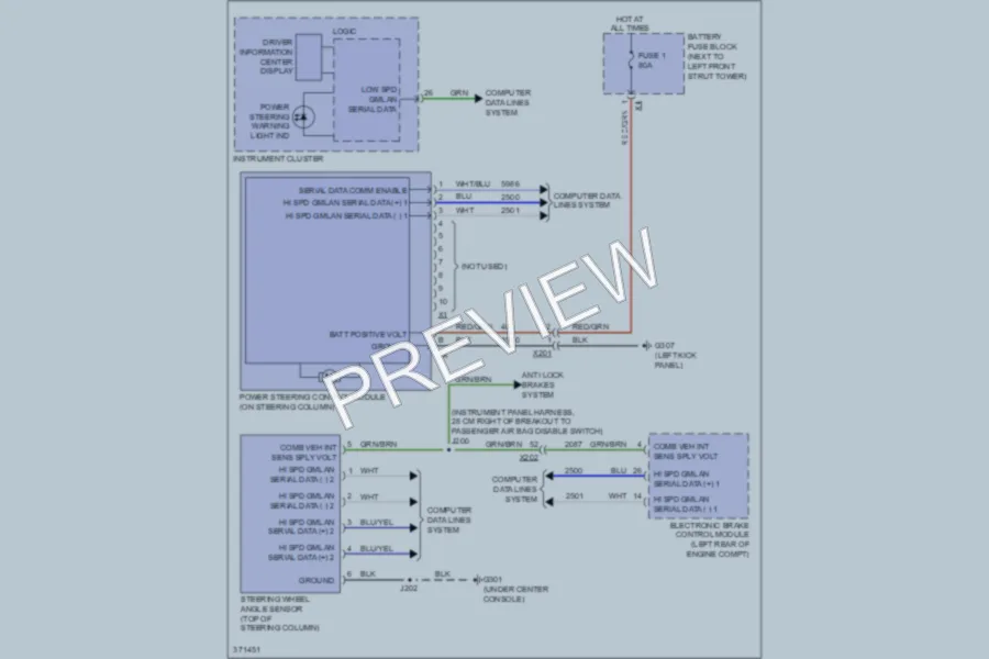 2013 Chevrolet Sonic Electronic Power Steering wiring diagram preview