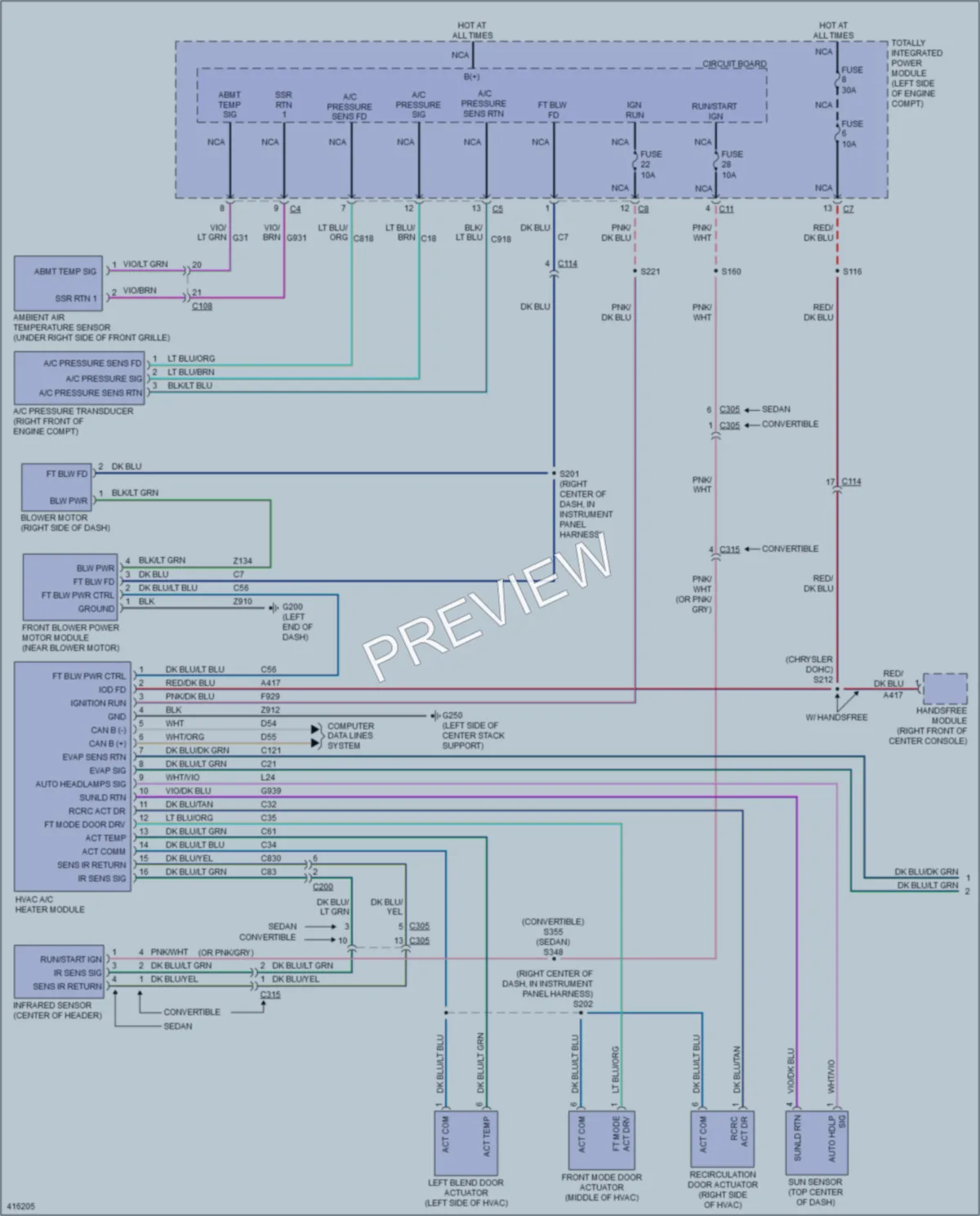 2013 Chrysler 200 Air Conditioning wiring diagram preview