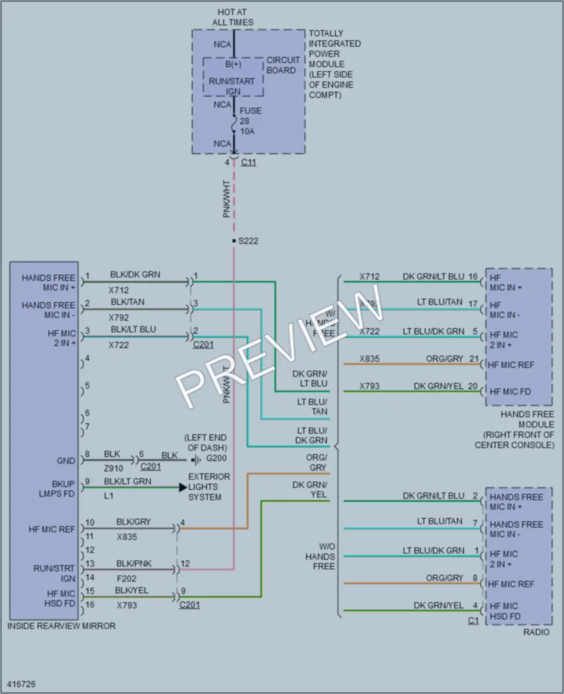 2013 Chrysler 200 Power Mirrors wiring diagram preview