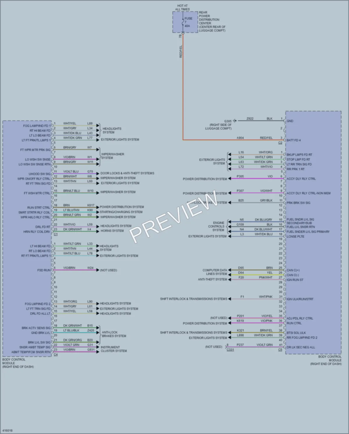 2013 Chrysler 300 Body Control Modules wiring diagram preview