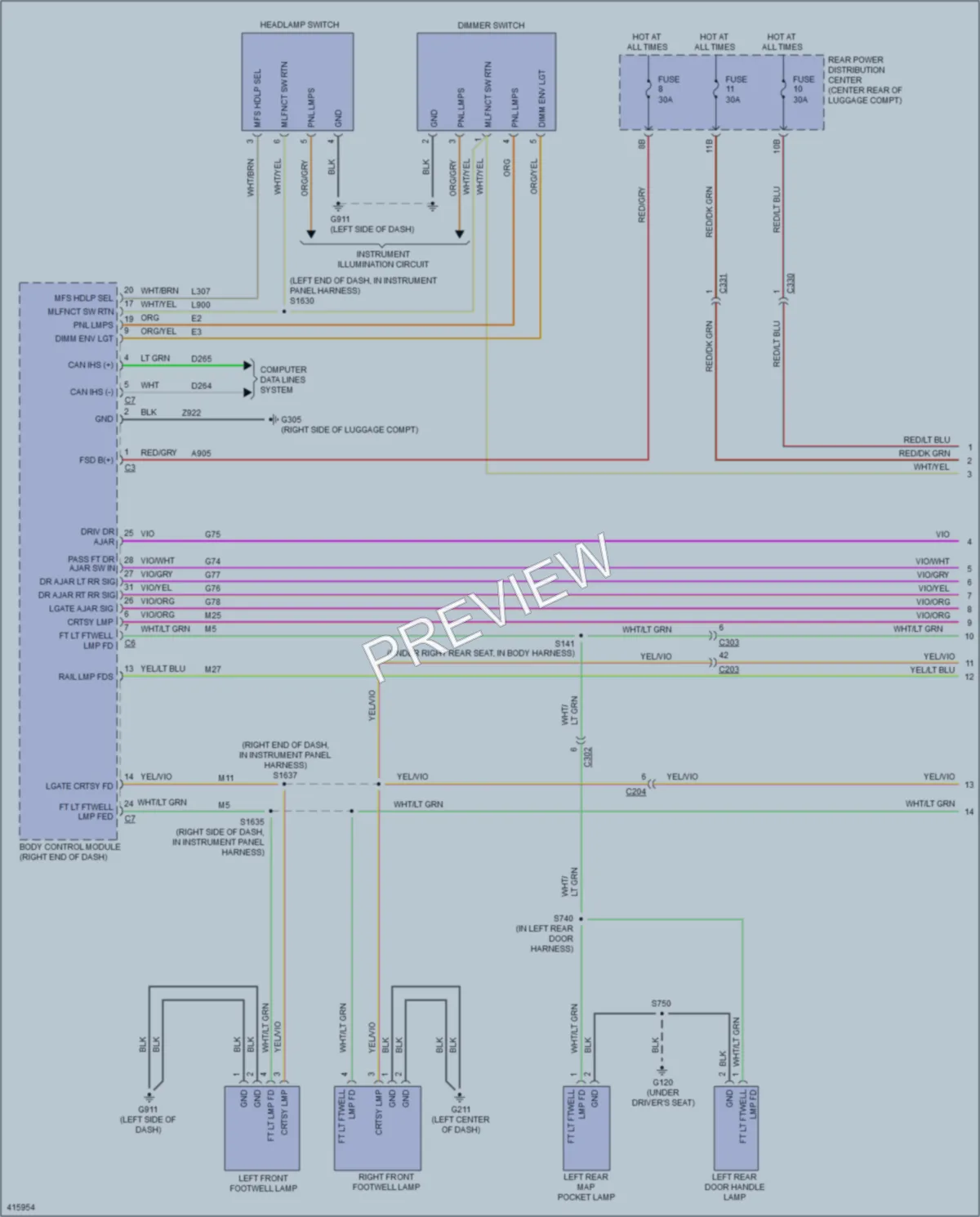 2013 Chrysler 300 Interior Lights wiring diagram preview