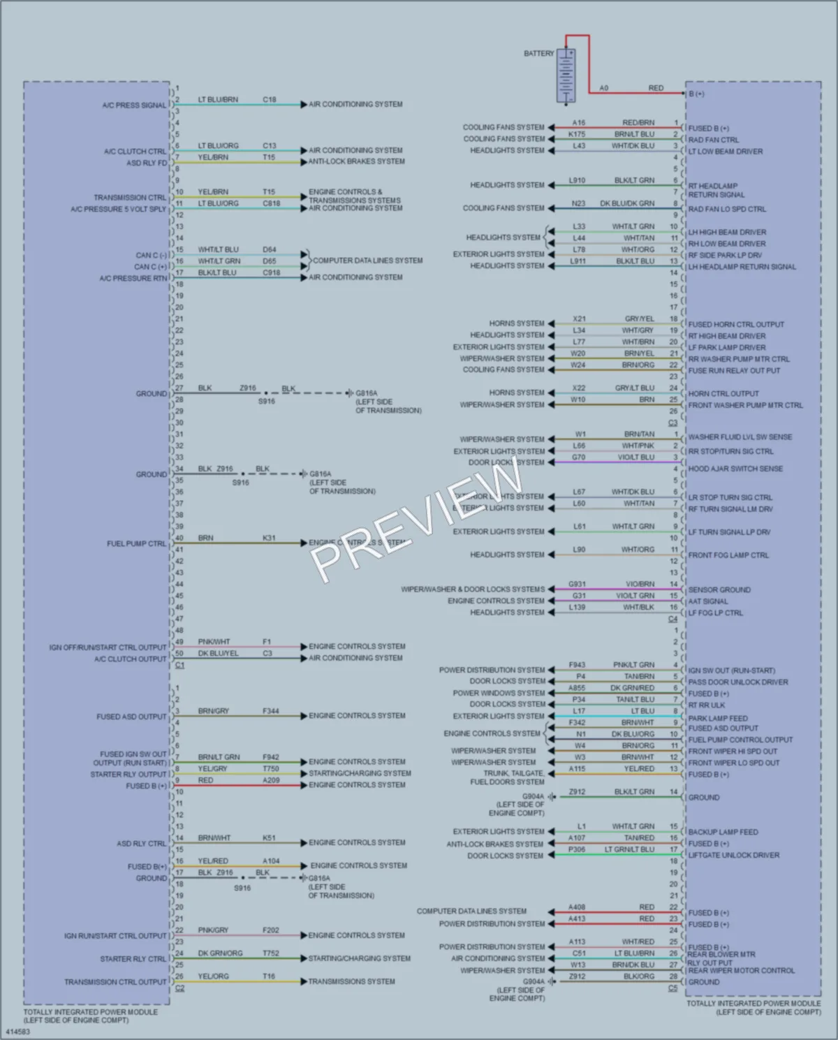2013 Chrysler TownCountry Body Control Modules wiring diagram preview