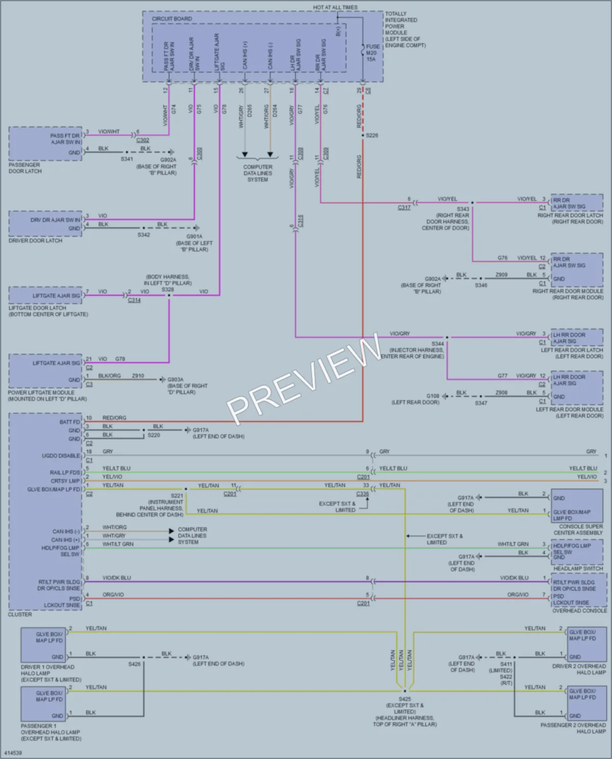 2013 Chrysler TownCountry Interior Lights wiring diagram preview