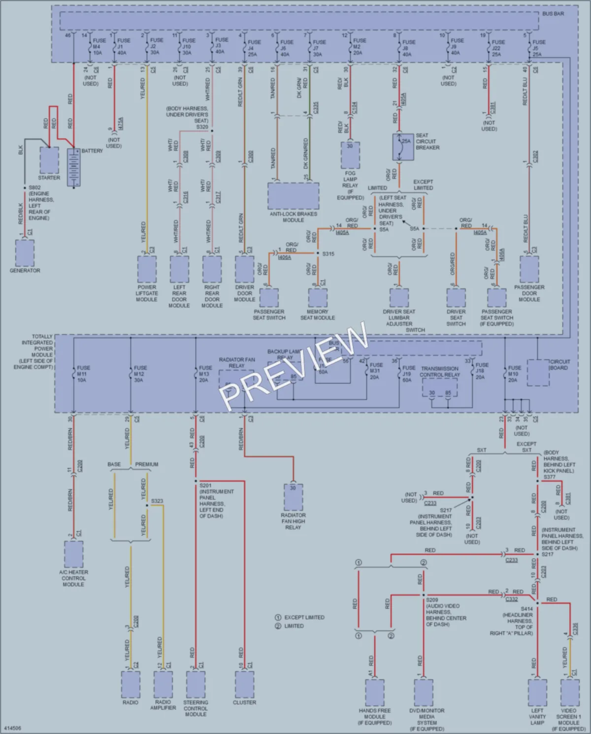 2013 Chrysler TownCountry Power Distribution wiring diagram preview