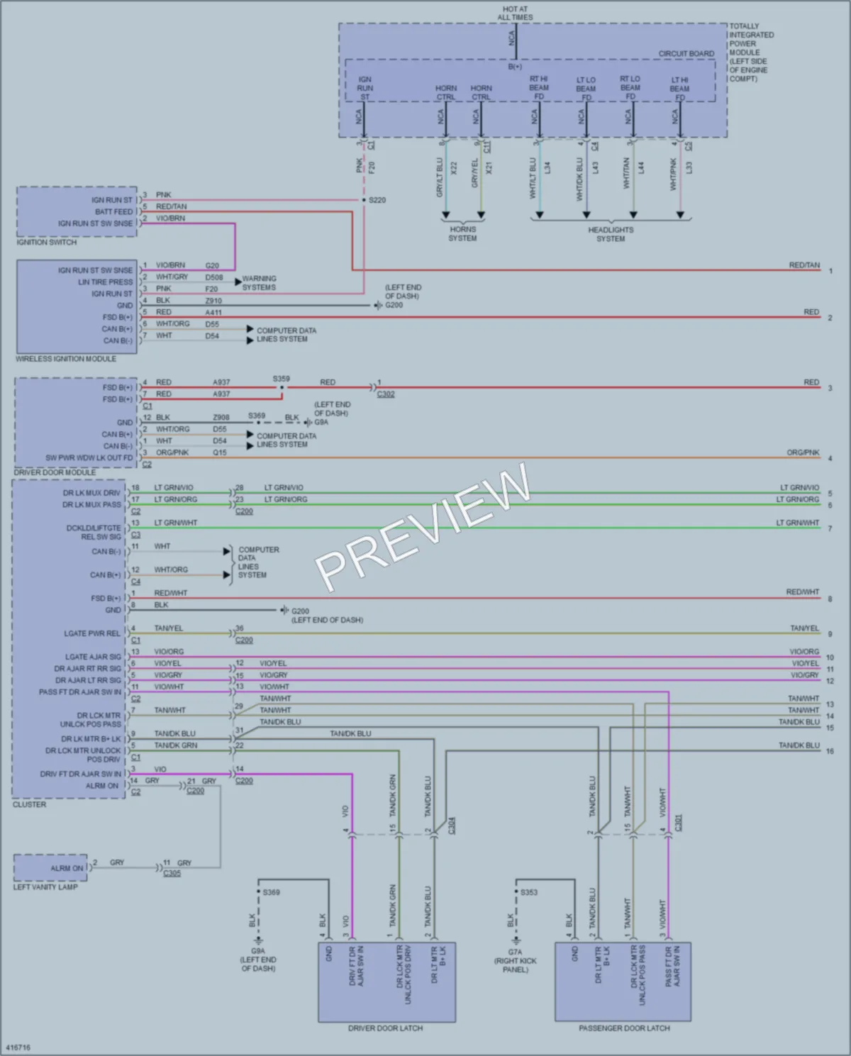 2013 Dodge Avenger Anti Theft wiring diagram preview