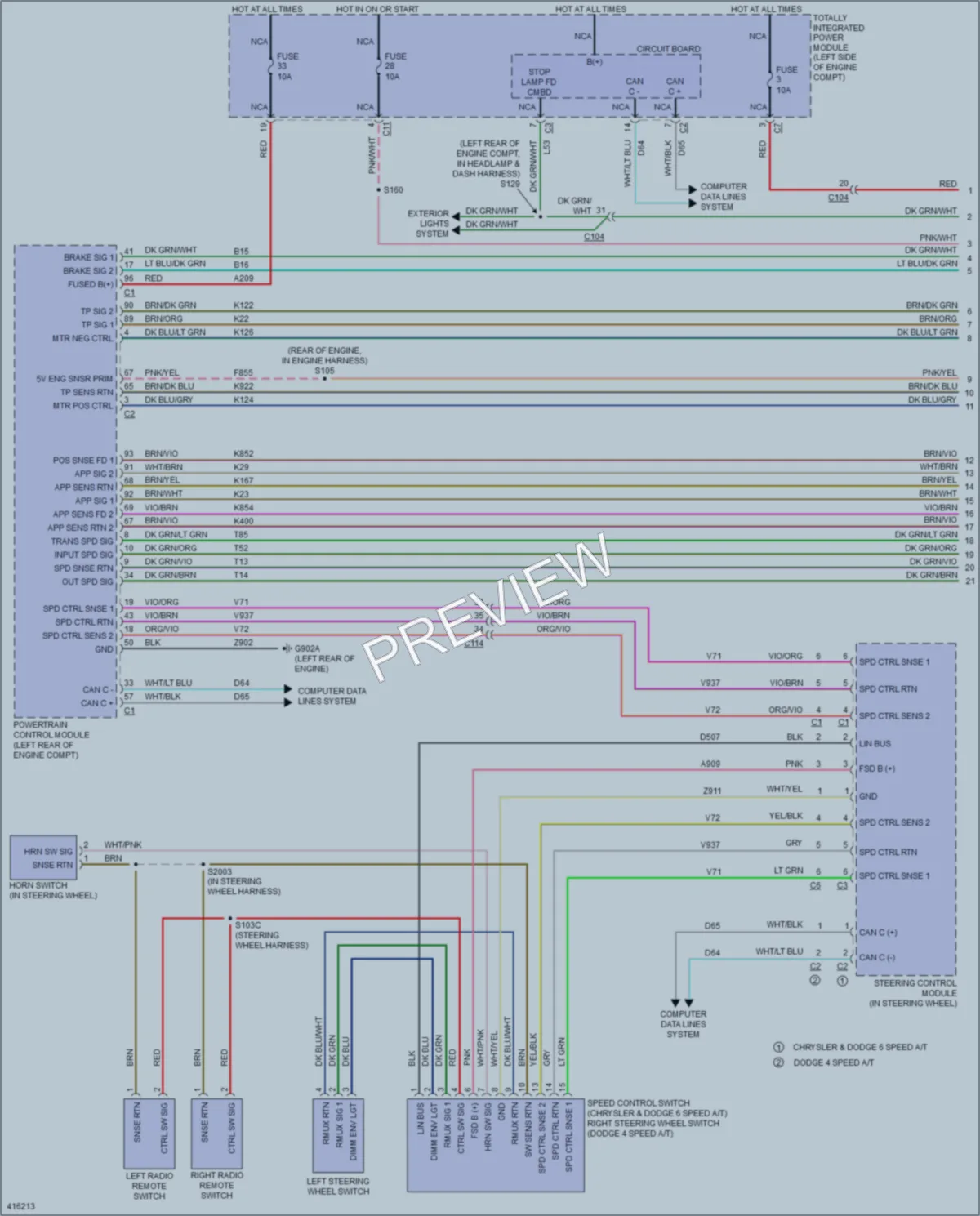 2013 Dodge Avenger Cruise Control wiring diagram preview