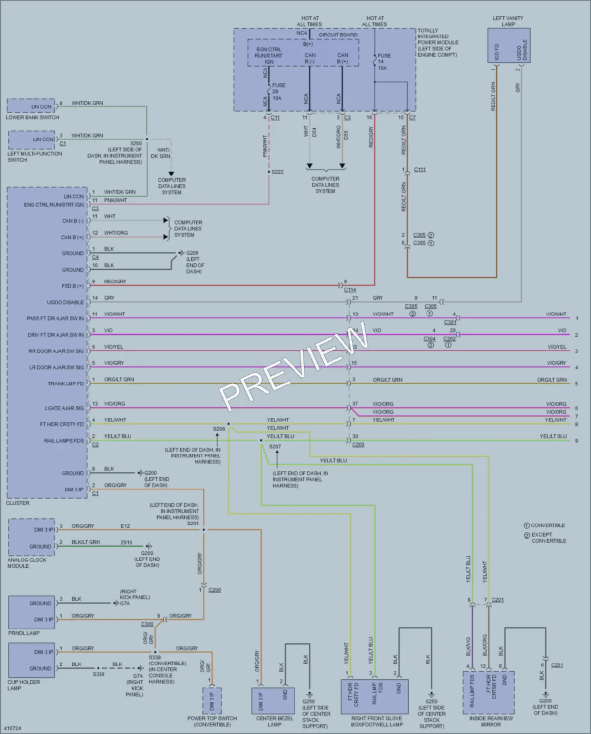2013 Dodge Avenger Interior Lights wiring diagram preview