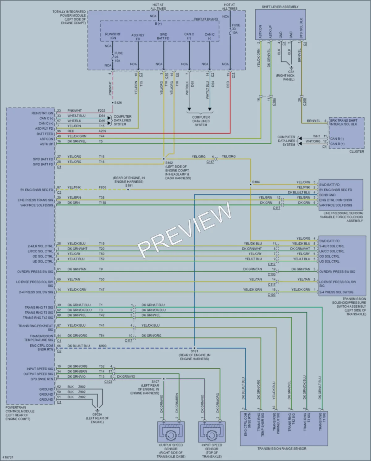 2013 Dodge Avenger Transmission wiring diagram preview