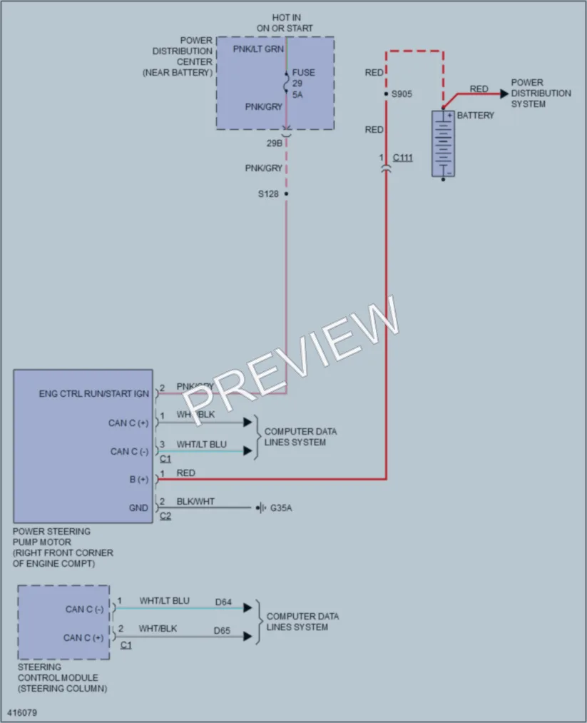 2013 Dodge Challenger Electronic Power Steering wiring diagram preview