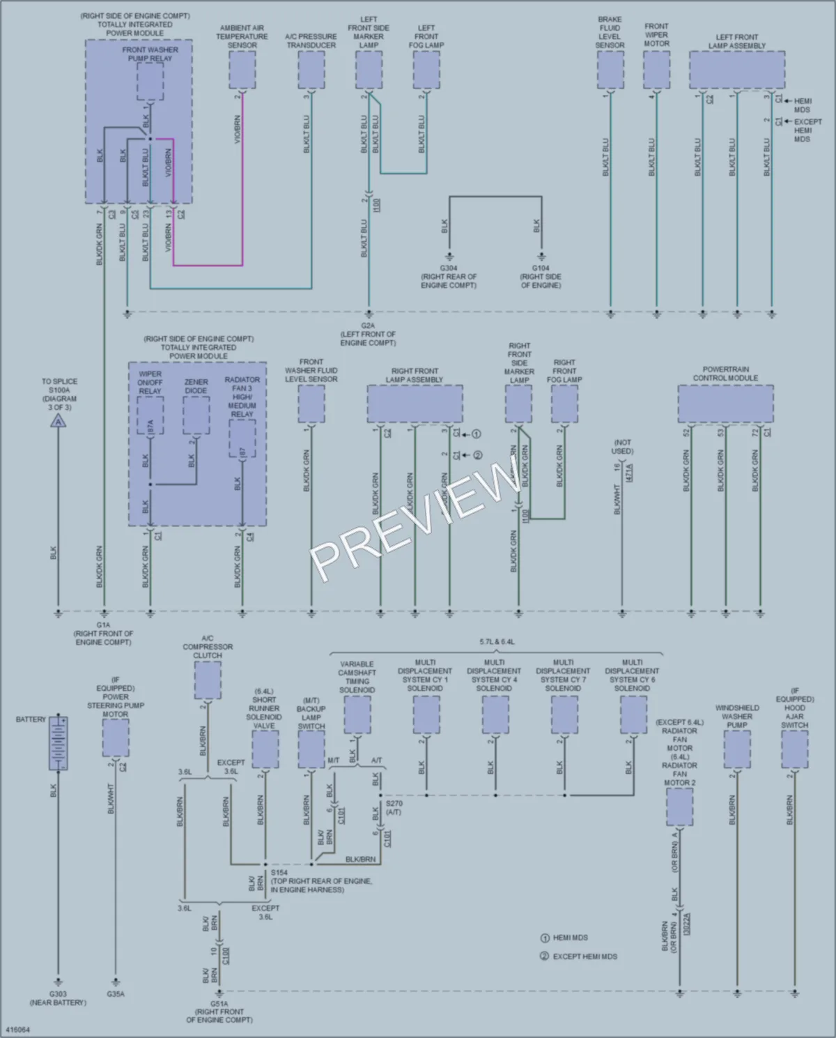 2013 Dodge Challenger Ground Distribution wiring diagram preview