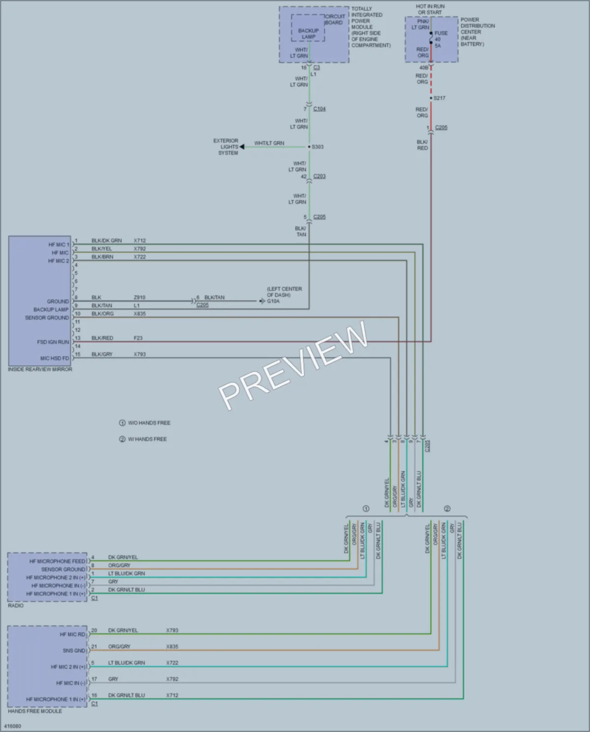 2013 Dodge Challenger Power Mirrors wiring diagram preview