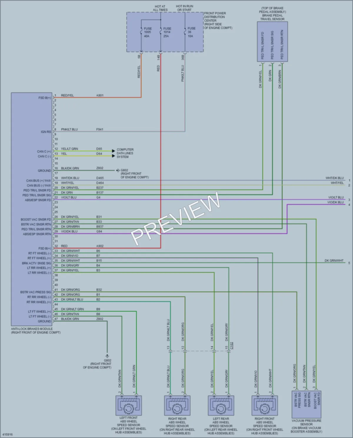 2013 Dodge Charger Anti Lock Brakes wiring diagram preview