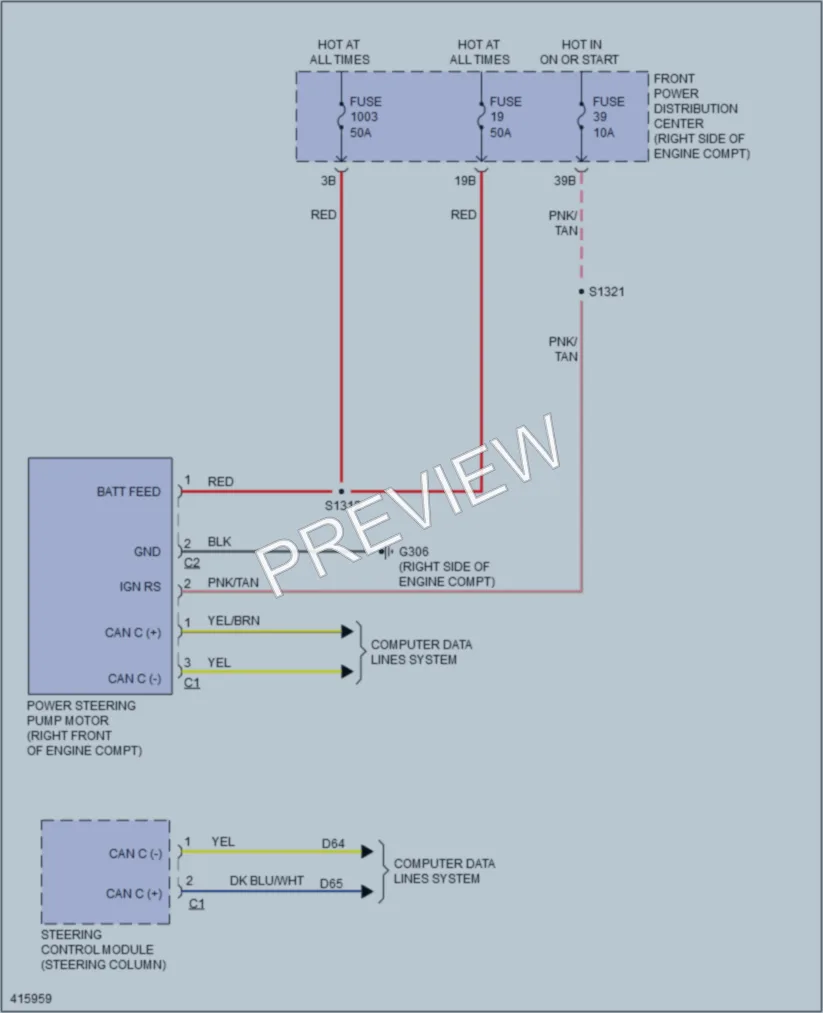 2013 Dodge Charger Electronic Power Steering wiring diagram preview