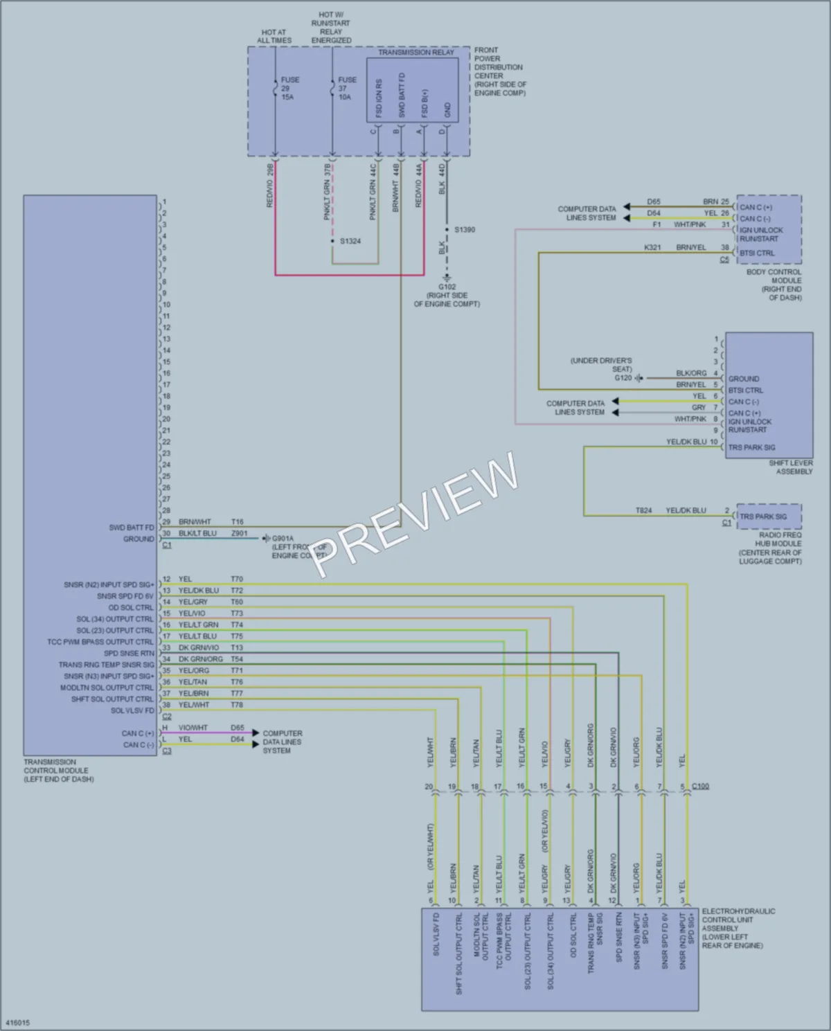 2013 Dodge Charger Transmission wiring diagram preview