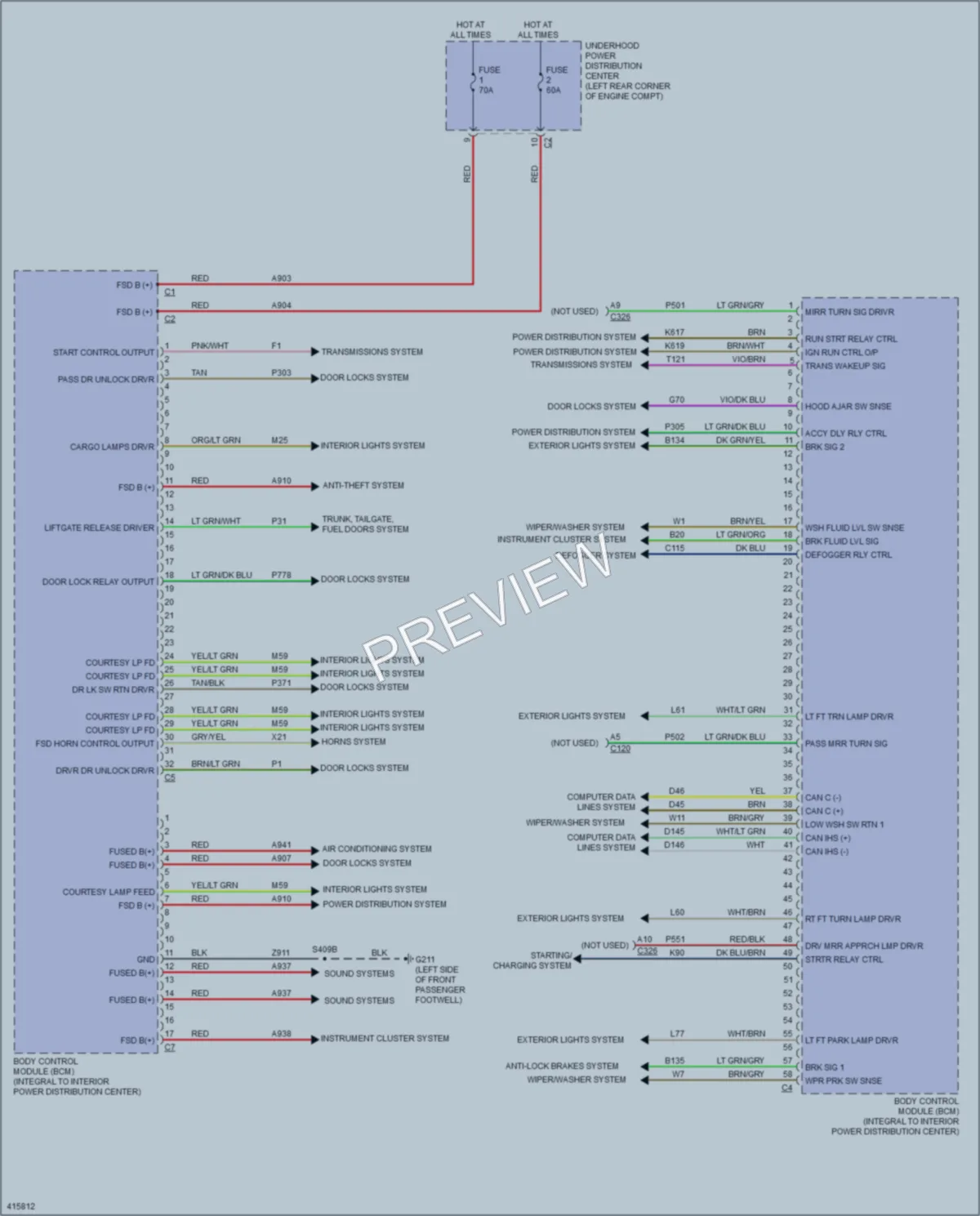 2013 Dodge Dart Body Control Modules wiring diagram preview