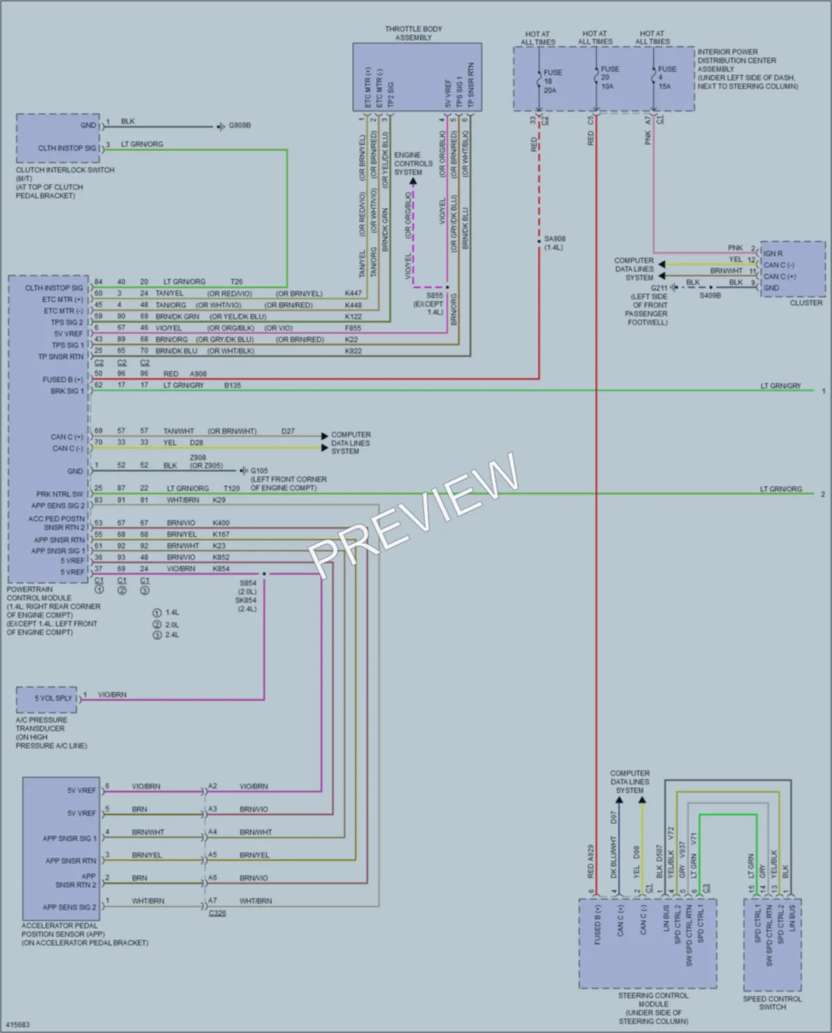 2013 Dodge Dart Cruise Control wiring diagram preview