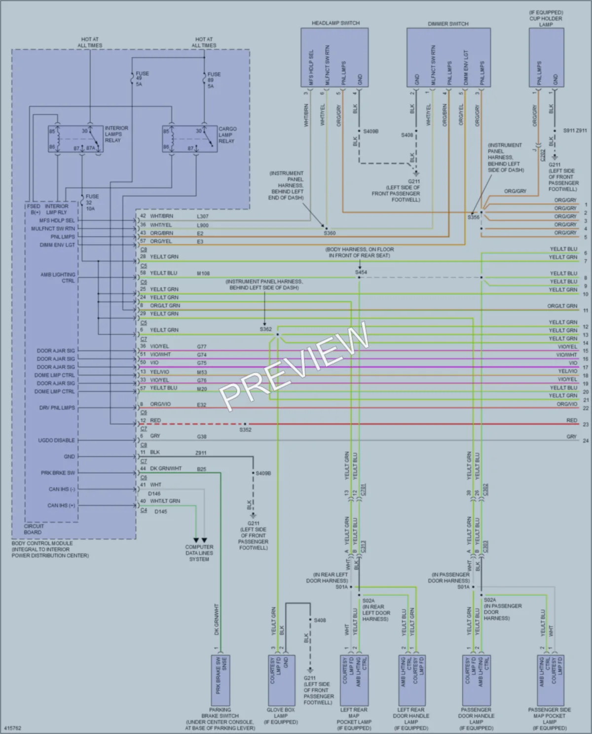 2013 Dodge Dart Interior Lights wiring diagram preview