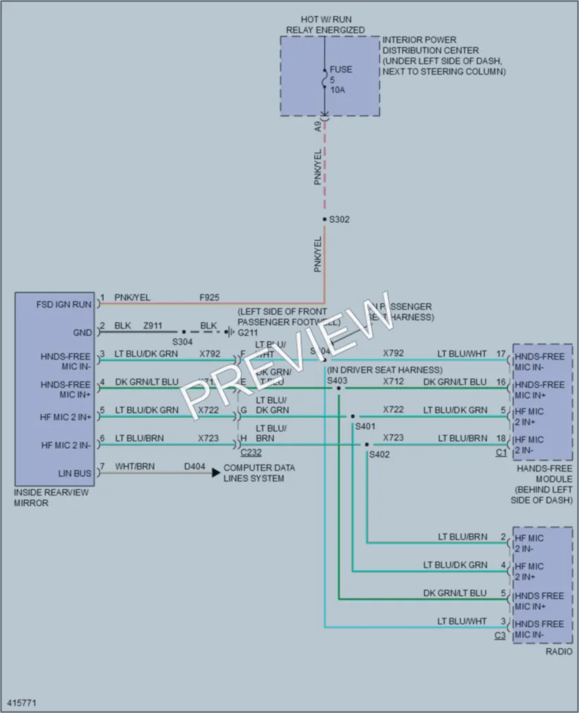 2013 Dodge Dart Power Mirrors wiring diagram preview