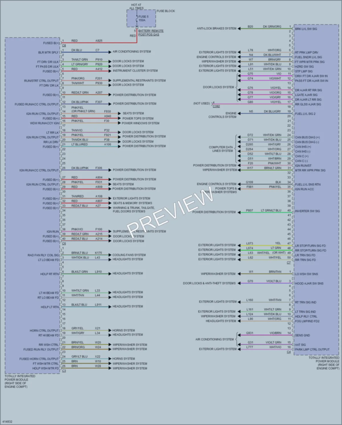 2013 Dodge Durango Body Control Modules wiring diagram preview