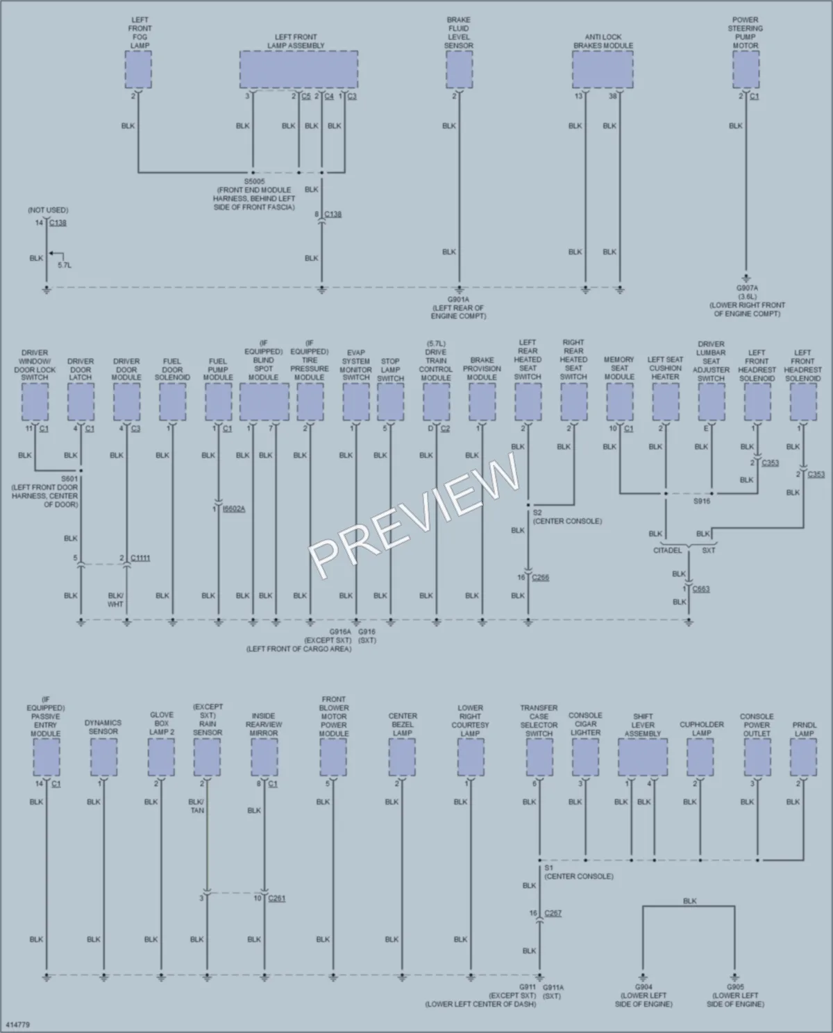 2013 Dodge Durango Ground Distribution wiring diagram preview