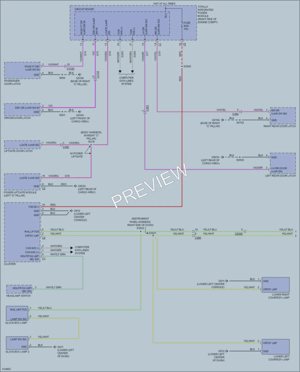 2013 Dodge Durango Interior Lights wiring diagram preview