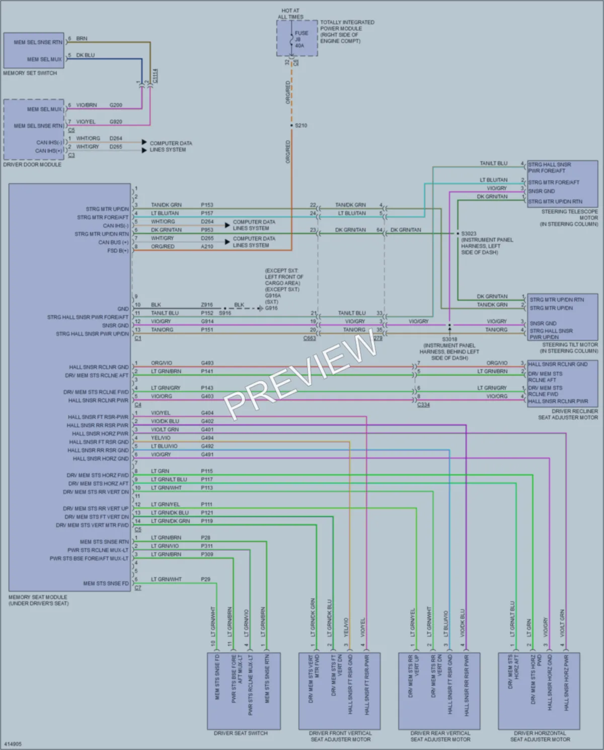 2013 Dodge Durango Memory Systems wiring diagram preview