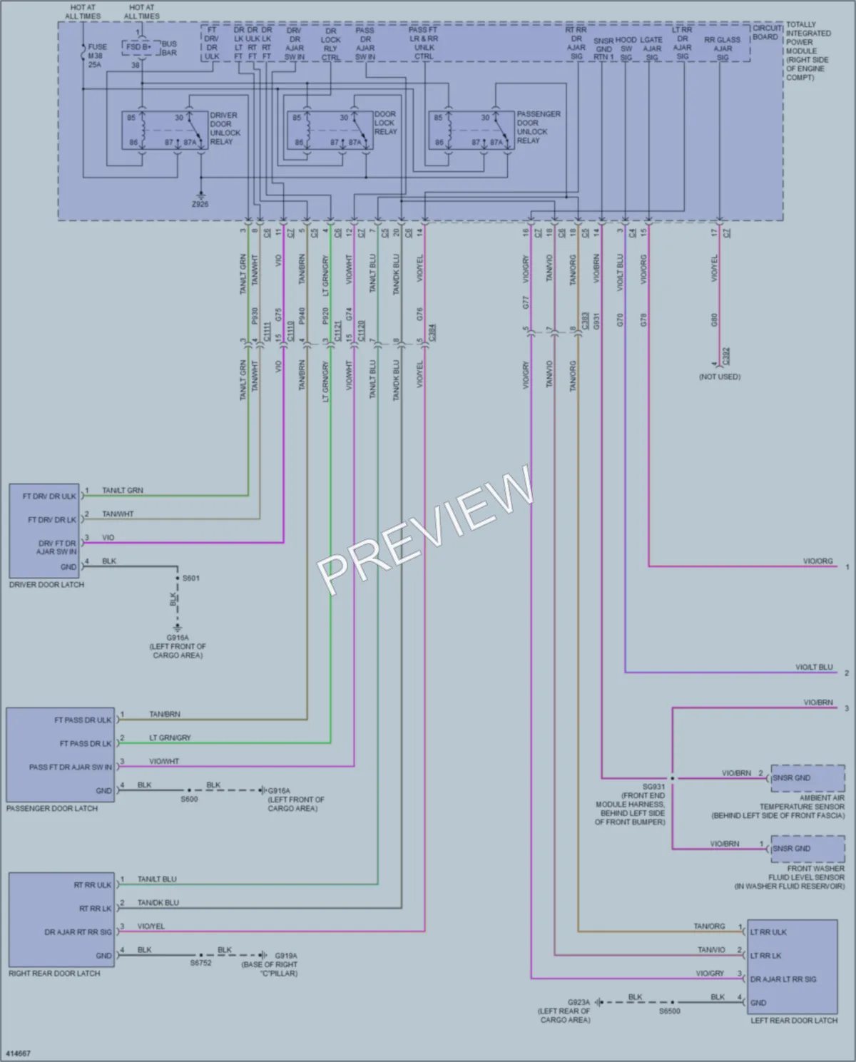 2013 Dodge Durango Power Door Locks wiring diagram preview