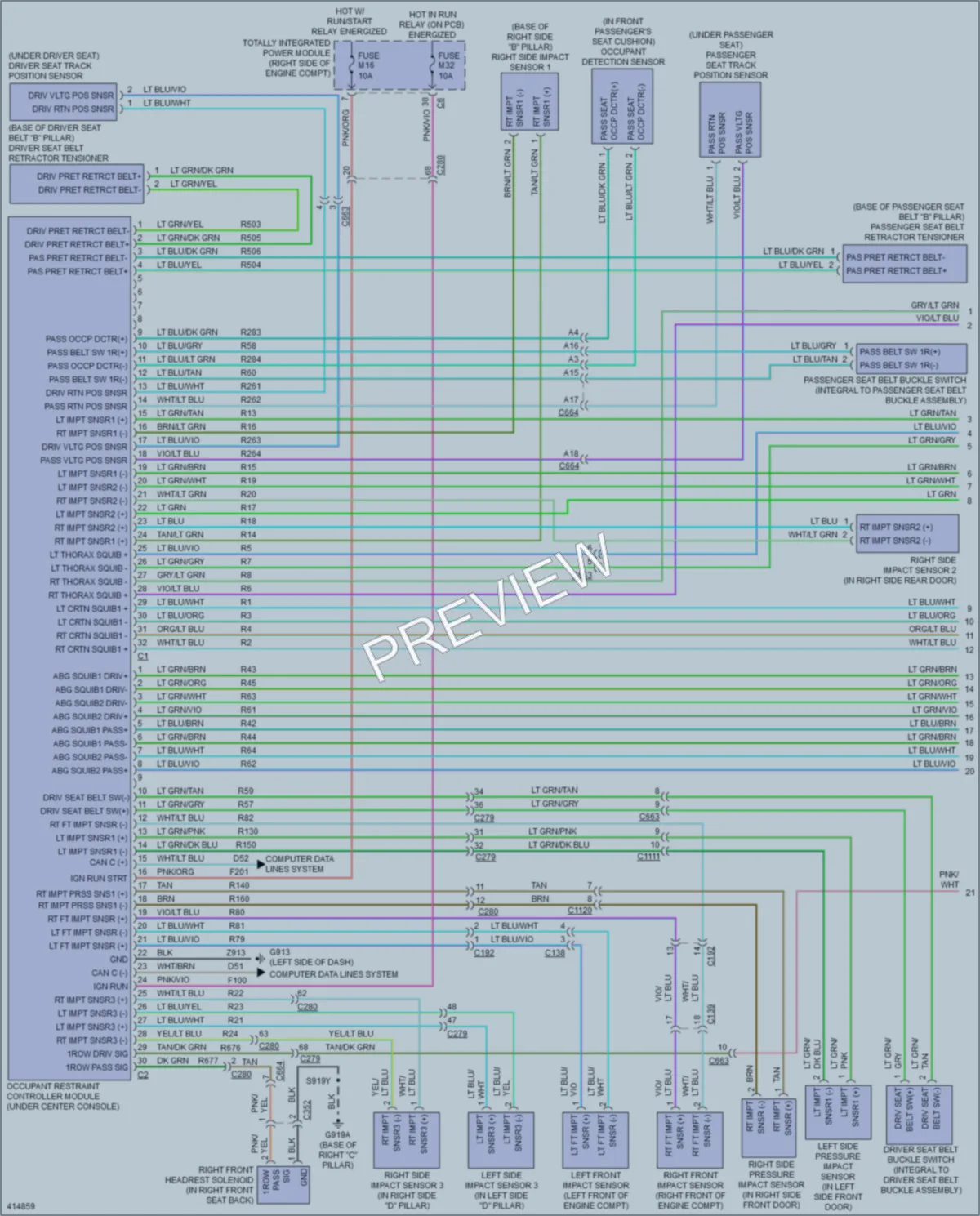 2013 Dodge Durango Supplemental Restraints wiring diagram preview