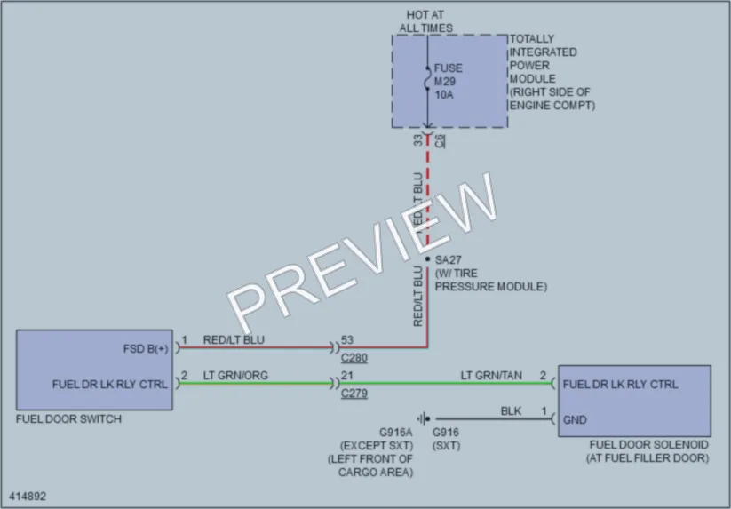 2013 Dodge Durango Trunk Tailgate Fuel Door wiring diagram preview