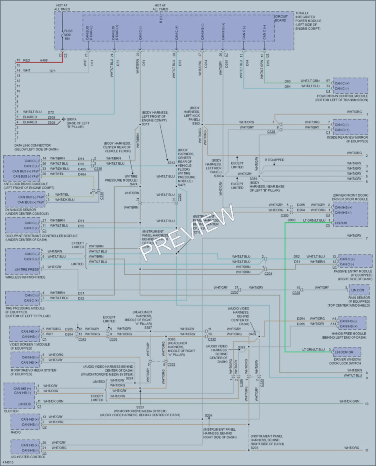 2013 Dodge GrandCaravan Computer Data Lines wiring diagram preview