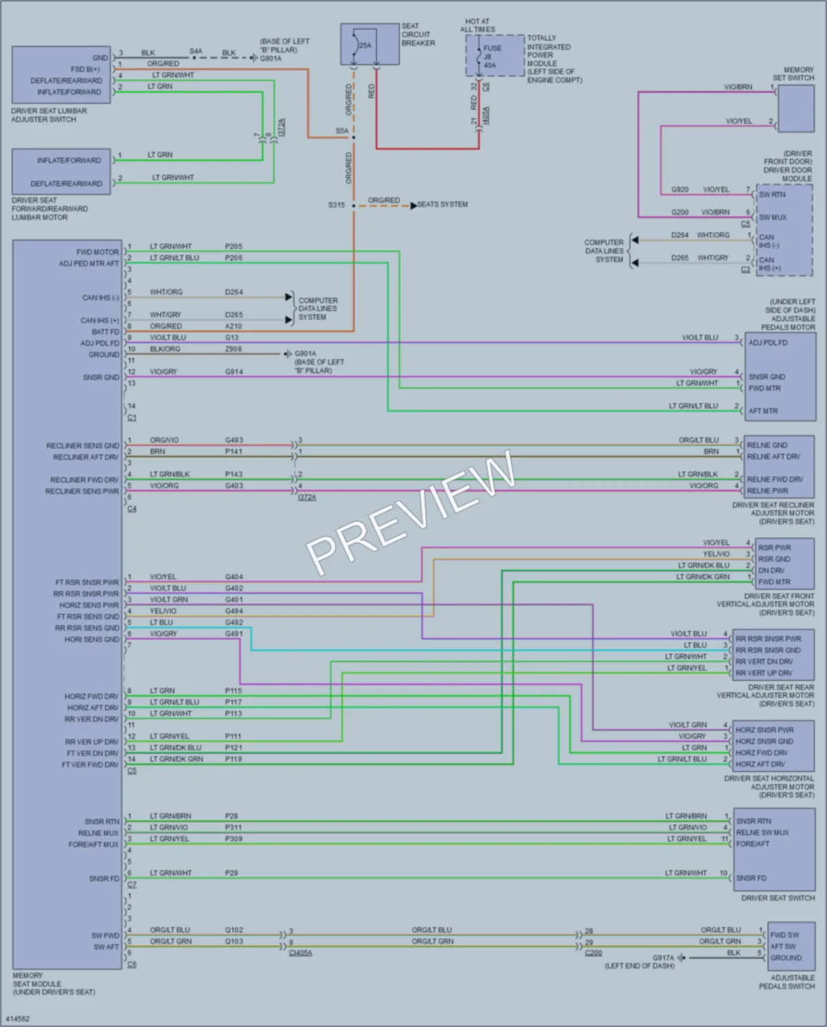 2013 Dodge GrandCaravan Memory Systems wiring diagram preview