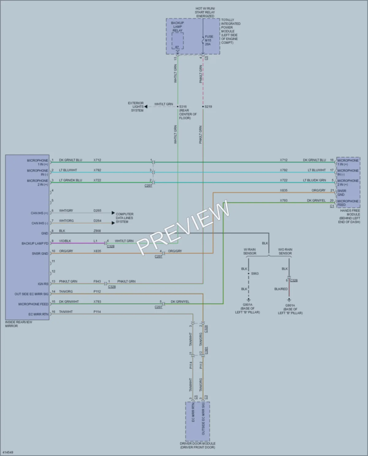 2013 Dodge GrandCaravan Power Mirrors wiring diagram preview