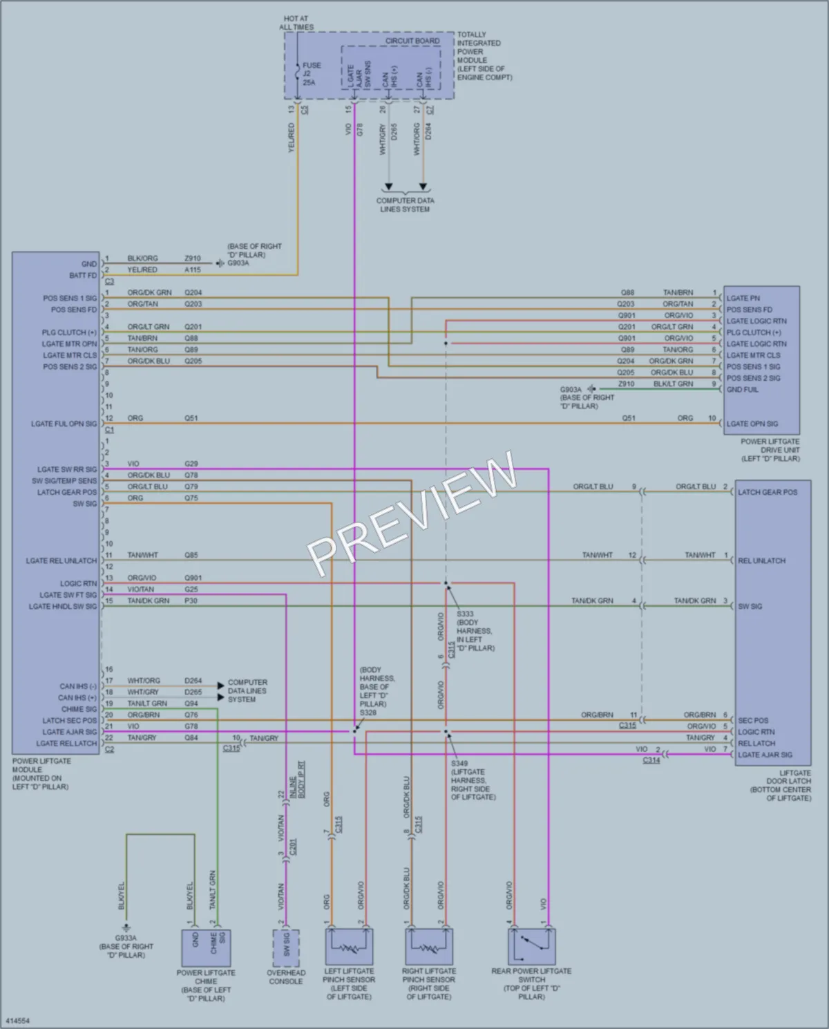 2013 Dodge GrandCaravan Trunk Tailgate Fuel Door wiring diagram preview