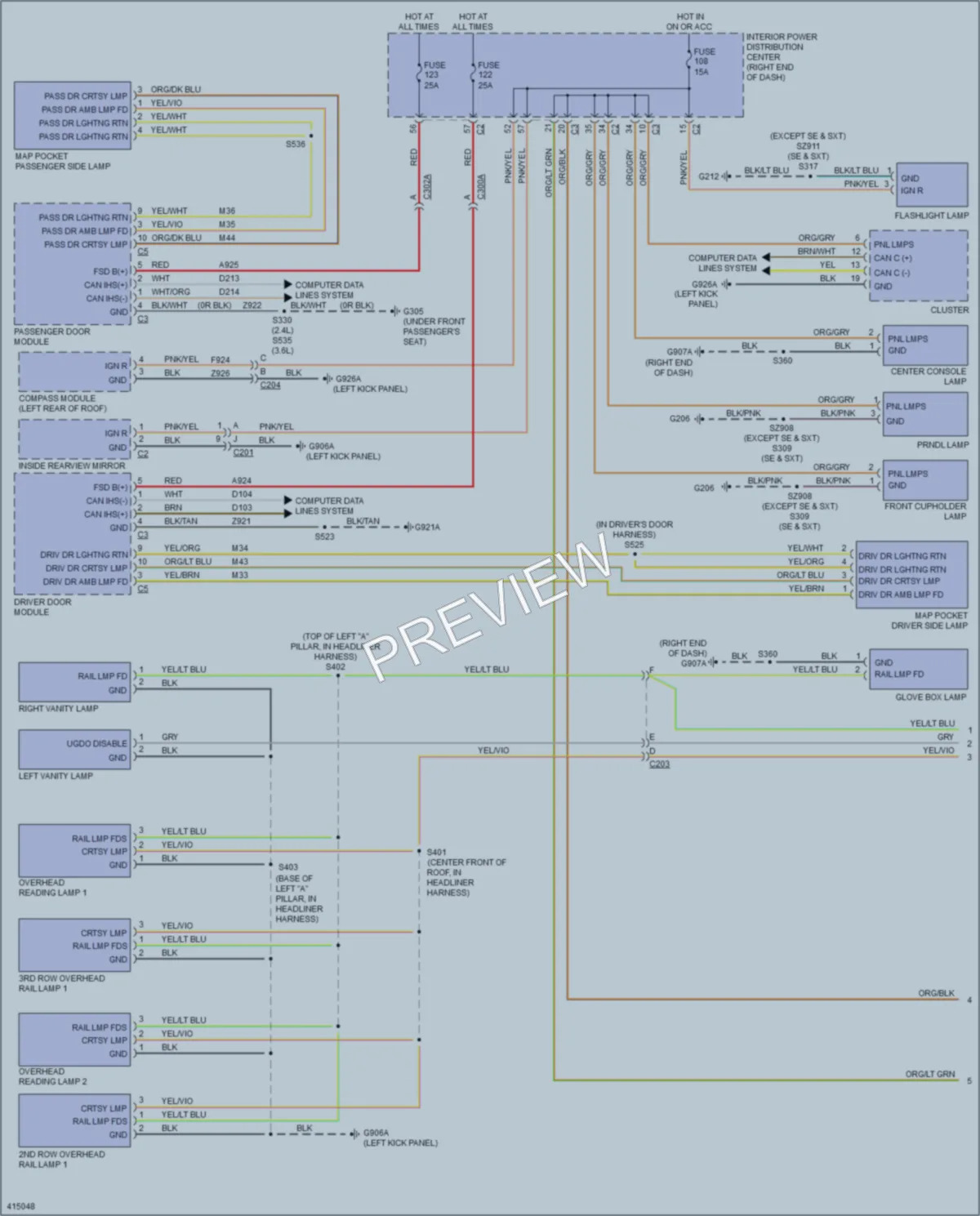 2013 Dodge Journey Interior Lights wiring diagram preview