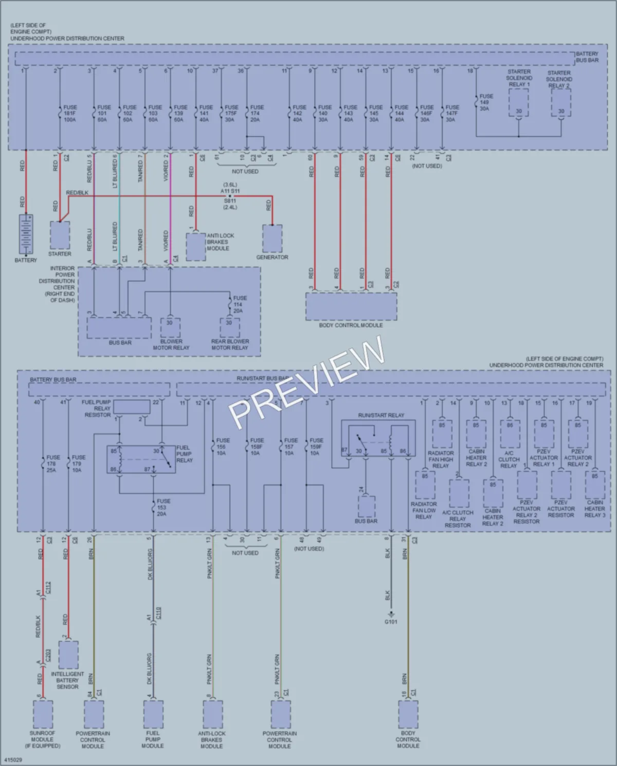 2013 Dodge Journey Power Distribution wiring diagram preview